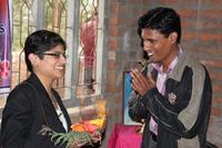 Floral welcome of soft skills trainer JC Rashmi Priya
