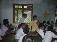Rashmi interacting with students